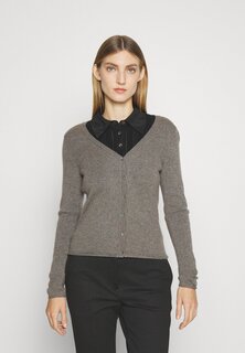 Кардиган V-образный вырез FTC Cashmere, серо-коричневый