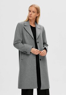 Пальто классическое SLFALMA NOOS Selected Femme, светло-серый меланж