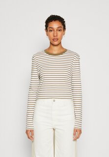 Футболка с длинным рукавом SLFESSENTIAL STRIPED O NECK Selected Femme, темно-зеленый