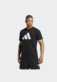 Футболка с принтом Adidas, чёрная/белая