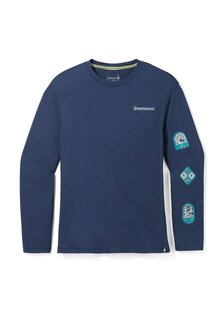 Футболка с длинным рукавом OUTDOOR PATCH GRAPHIC LONG SLEEVE Smartwool, тёмно-синий