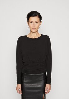 Футболка с длинным рукавом DRAPED BACK Gina Tricot, черная