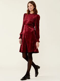Бархатное мини-платье Finery Cecilia, бордовый