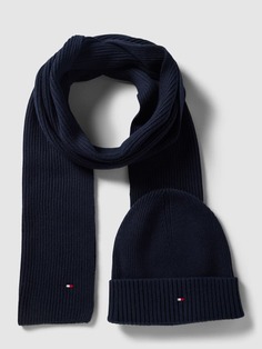 Комплект из шарфа и шапки с кашемировым наполнением Tommy Hilfiger, темно-синий