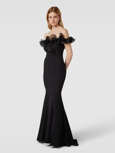 Вечернее платье с воланами Troyden Collection, черный