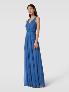 Вечернее платье с поясом Troyden Collection, светло-синий