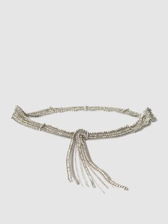 Ремень в форме цепочки с декоративной окантовкой Mango, серебро