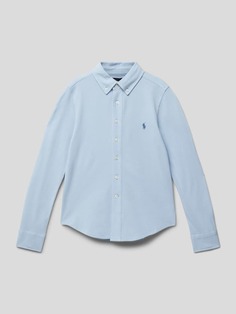 Рубашка с пришивной этикеткой Polo Ralph Lauren, синий