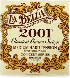 Струны для классической гитары La Bella 2001 с посеребренной обмоткой — средней жесткости