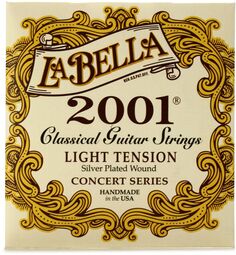 Струны для классической гитары La Bella 2001 с посеребренной обмоткой - легкое натяжение
