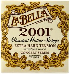 Струны для классической гитары La Bella 2001 с посеребренной обмоткой - сверхжесткое натяжение