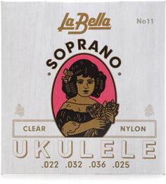 La Bella No. 11 прозрачные нейлоновые струны для укулеле сопрано — .029-.041