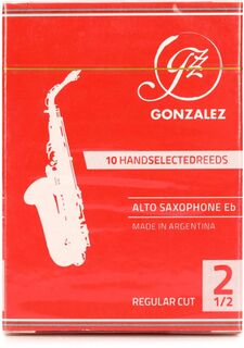Трости Gonzalez Reeds стандартной нарезки для альт-саксофона — 2,5 шт. (10 шт. в упаковке)