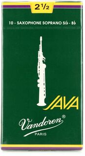 Vandoren SR3025 — Трости для саксофона-сопрано JAVA — 2,5 (упаковка по 10 шт.)