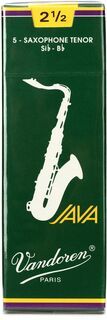 Vandoren SR2725 — Зеленые трости для тенор-саксофона JAVA — 2,5 (5 шт.)