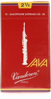 Vandoren SR3025R — красные трости для саксофона-сопрано JAVA — 2,5 шт. (10 шт. в упаковке)