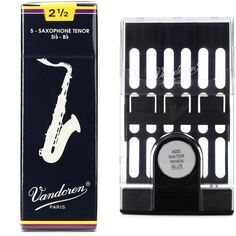 Vandoren SR2225 — Традиционные трости для тенор-саксофона в футляре для тростей — 2,5 (5 шт.)