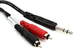 Вставной кабель Hosa TRS-204 — штекер TRS 1/4 дюйма на двойной штекер RCA левый/правый — 12 футов