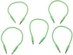 Патч-кабель Nazca Audio Noodles Eurorack, штекер 3,5 мм TS на штекер TS 3,5 мм — 25 см, зеленый
