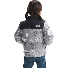 Куртка Nuptse 1996 года в стиле ретро – для малышей The North Face, цвет Meld Grey Nature Texture Metallic Print