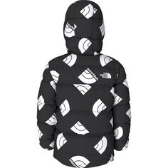Двусторонняя куртка Mt Chimbo с капюшоном и молнией во всю длину — для малышей The North Face, цвет TNF Black Next Gen Logo Print