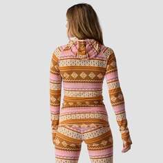 Легкий топ с капюшоном и молнией 1/2 с принтом Spruces женский Backcountry, цвет Golden Fair Isle Print