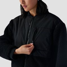 Длинное флисовое пальто из смешанной ткани женское Backcountry, черный