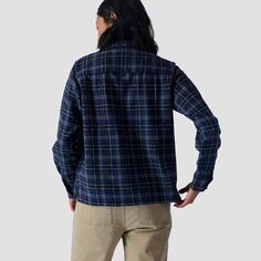 Рубашка в клетку с длинными рукавами Range женская Backcountry, цвет Navy Plaid