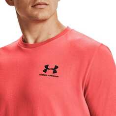 Рубашка Sportstyle с коротким рукавом и левой грудью мужская Under Armour, цвет Venom Red/Black