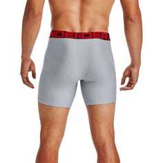 Нижнее белье Tech 6in Boxerjock, 2 шт. мужское Under Armour, цвет Mod Gray Light Heather/Jet Gray Light Heather