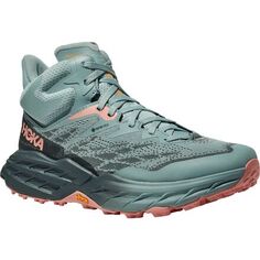 Кроссовки для бега по пересеченной местности Speedgoat Mid 5 GTX женские HOKA, цвет Agave/Spruce