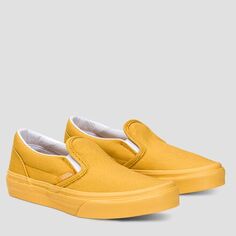Классические туфли для скейтбординга без шнуровки — детские Vans, цвет Ochre