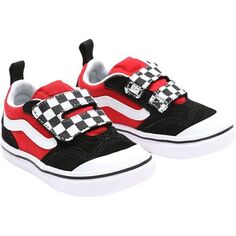 Кроссовки Checkerboard ComfyCush New Skool V – для малышей Vans, черный/красный