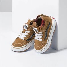 Кроссовки в клетку Sk8-Hi Zip MTE-1 — для малышей Vans, цвет Plaid Brown/Black