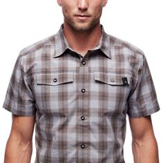 Рубашка с короткими рукавами Benchmark – мужская Black Diamond, цвет Pewter/Dark Curry Plaid