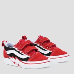 Кроссовки Old Skool с болтом и V – для малышей Vans, красный/черный