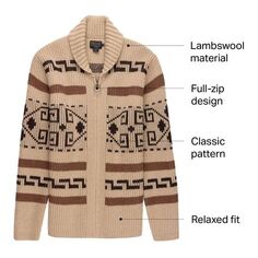 Оригинальный свитер Westerley мужской Pendleton, коричневый