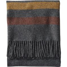 Моющееся шерстяное одеяло Eco-Wise с бахромой Pendleton, цвет Oxford Stripe