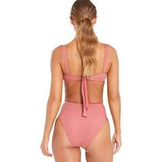 Плавки бикини Sienna с завышенной талией и дерзким вырезом - женские Vitamin A, цвет Pink Sands Shimmer Rib