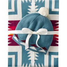 Вязаное детское одеяло + шапочка – для младенцев Pendleton, цвет Harding Teal