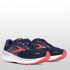 Беговые кроссовки Adrenaline GTS 22 женские Brooks, цвет Black/Purple/Coral