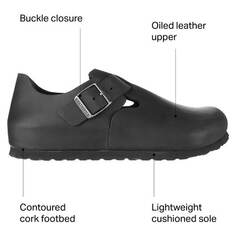 Кожаная обувь London женская Birkenstock, цвет Black Oiled Leather