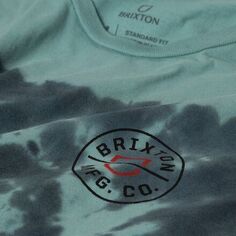 Футболка Crest II с короткими рукавами мужская Brixton, цвет Teal/Black Cloud Wash