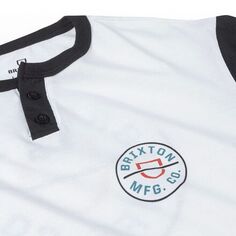 Трикотажная футболка Henley с короткими рукавами Crest мужская Brixton, белый/черный