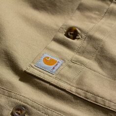 Рубашка Rugged Flex из плотной ткани с длинными рукавами средней плотности мужская Carhartt, цвет Dark Khaki