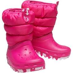 Классические ботинки Neo Puffy — детские Crocs, цвет Candy Pink
