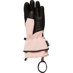 Лыжные перчатки из технической кожи женские Moncler Grenoble, розовый