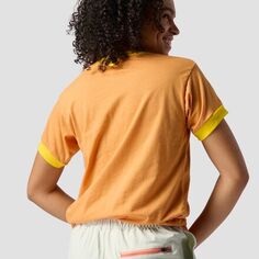 Футболка Ringer с короткими рукавами женская Stoic, цвет Rust/Bright Yellow