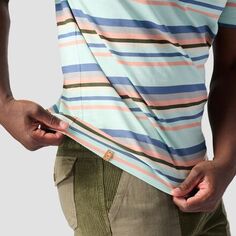 Полосатая футболка с короткими рукавами мужская Stoic, цвет Eggshell Blue Stripe