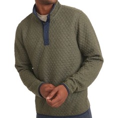 Двусторонний флисовый пуловер Corbet мужской Marine Layer, цвет Navy/Olive Heather